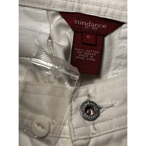 Sundance White Cargo Utility‎ Crop Pants 100% Cotton Sz 6 - Picture 5 of 16
